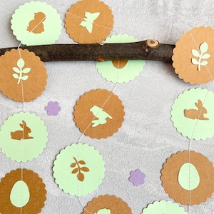 Papiergirlande Ostern Frühling Hase Küken Schmetterling Ei, Deko Osterzeit Girlande, hängende Deko Fenster, Raumdeko Wohnung, Ostergeschenk