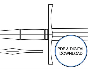 Mall för medeltida långsvärd (PDF och PNG)