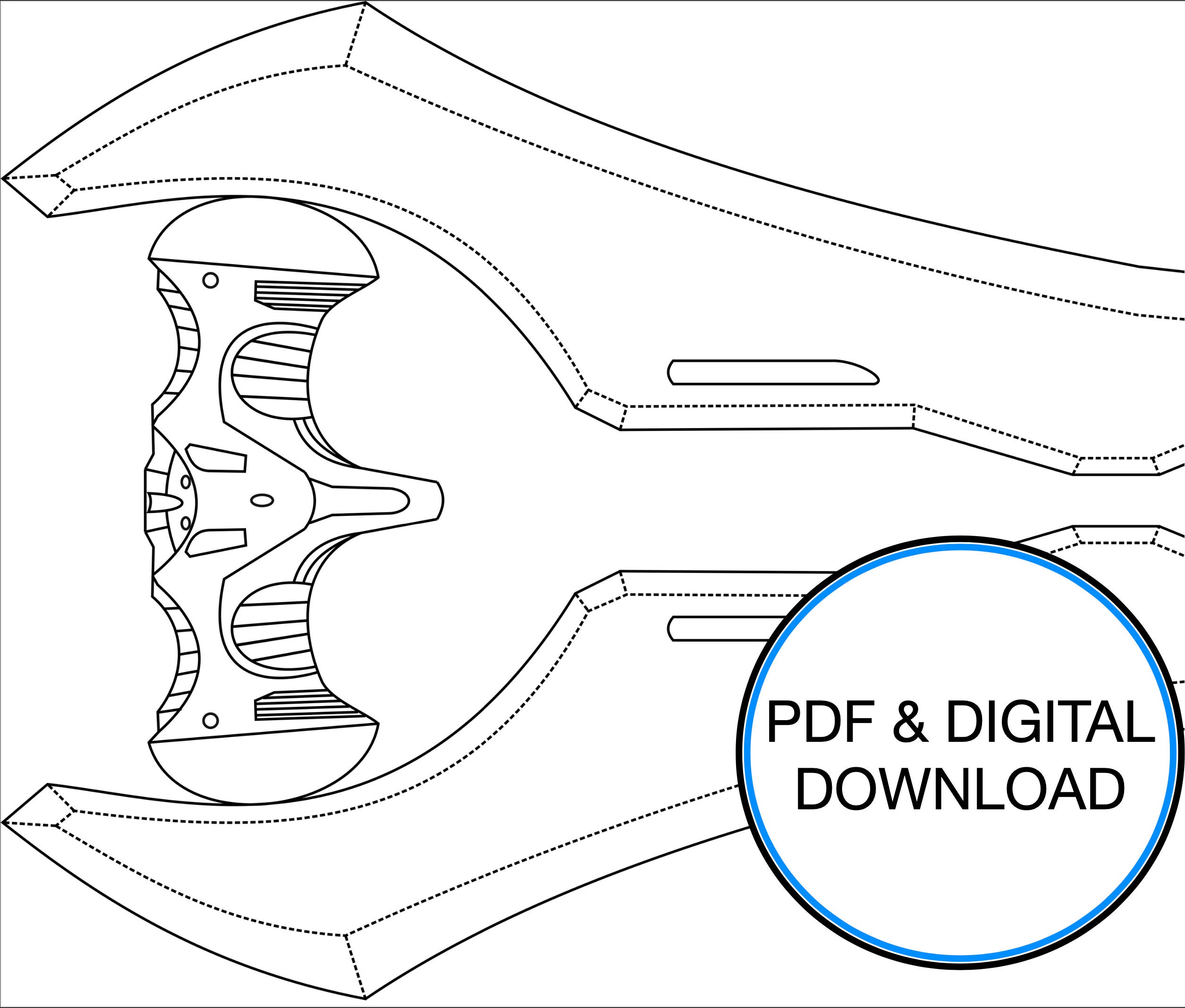 Halo Energy Sword foam Template Etsy