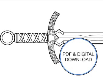 Throne of Glass Goldryn Sword (Foam Template)