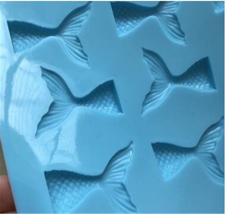 16-Fish tailSoap Mold Flexible mold Silicone Mold Candle mold Candy mold Chocolate mold Fimo Resin mold DIY Bakeware Cake Cup Moulds