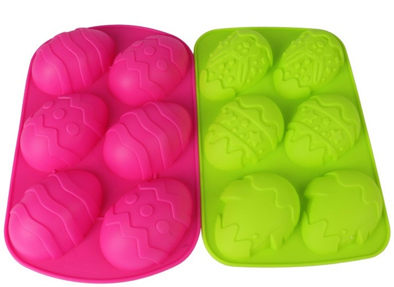 6 cavity easter egg silicone mold crafts tools for cake candy Etsy