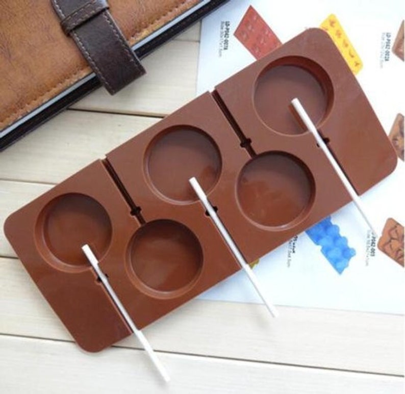 5 round Lollipop Mold Cake Silicone Mould For Candy Chocolate Cookie Ice Craft