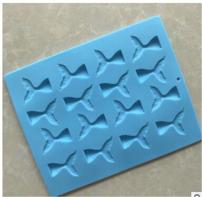 16-Fish tailSoap Mold Flexible mold Silicone Mold Candle mold Candy mold Chocolate mold Fimo Resin mold DIY Bakeware Cake Cup Moulds