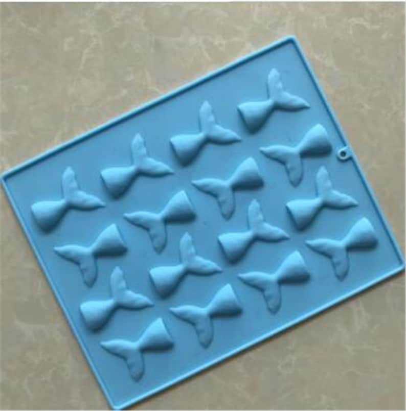 16-Fish tailSoap Mold Flexible mold Silicone Mold Candle mold Candy mold Chocolate mold Fimo Resin mold DIY Bakeware Cake Cup Moulds