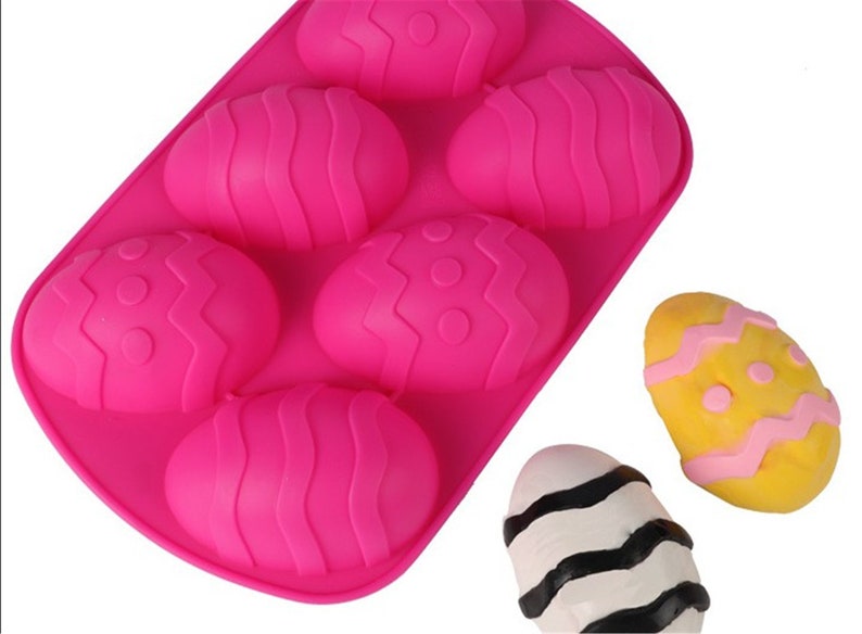 6 cavity easter egg silicone mold crafts tools for cake candy Etsy