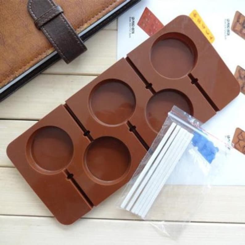 5 round Lollipop Mold Cake Silicone Mould For Candy Chocolate Cookie Ice Craft