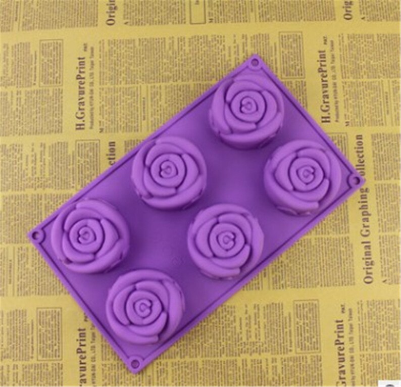 6Cavity rose flower Chocolate Mold Cake Mold Flexible Etsy