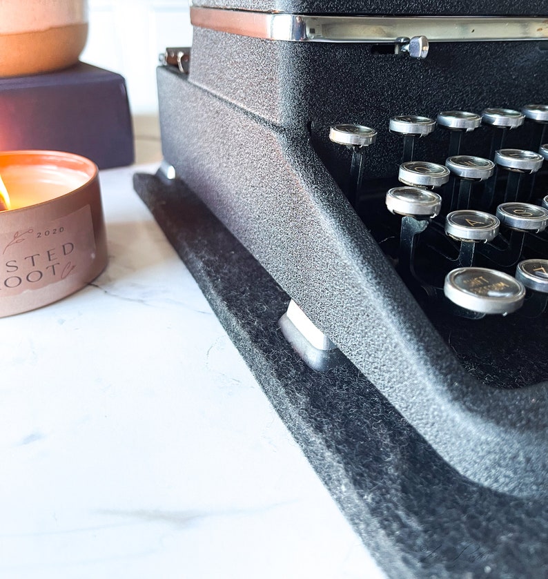 NON-SLIP Typewriter Pad Dampens sounds, protects tables, prevents scooting Black Felt 12 x 12, 3/8 thick Non-slip underside image 2