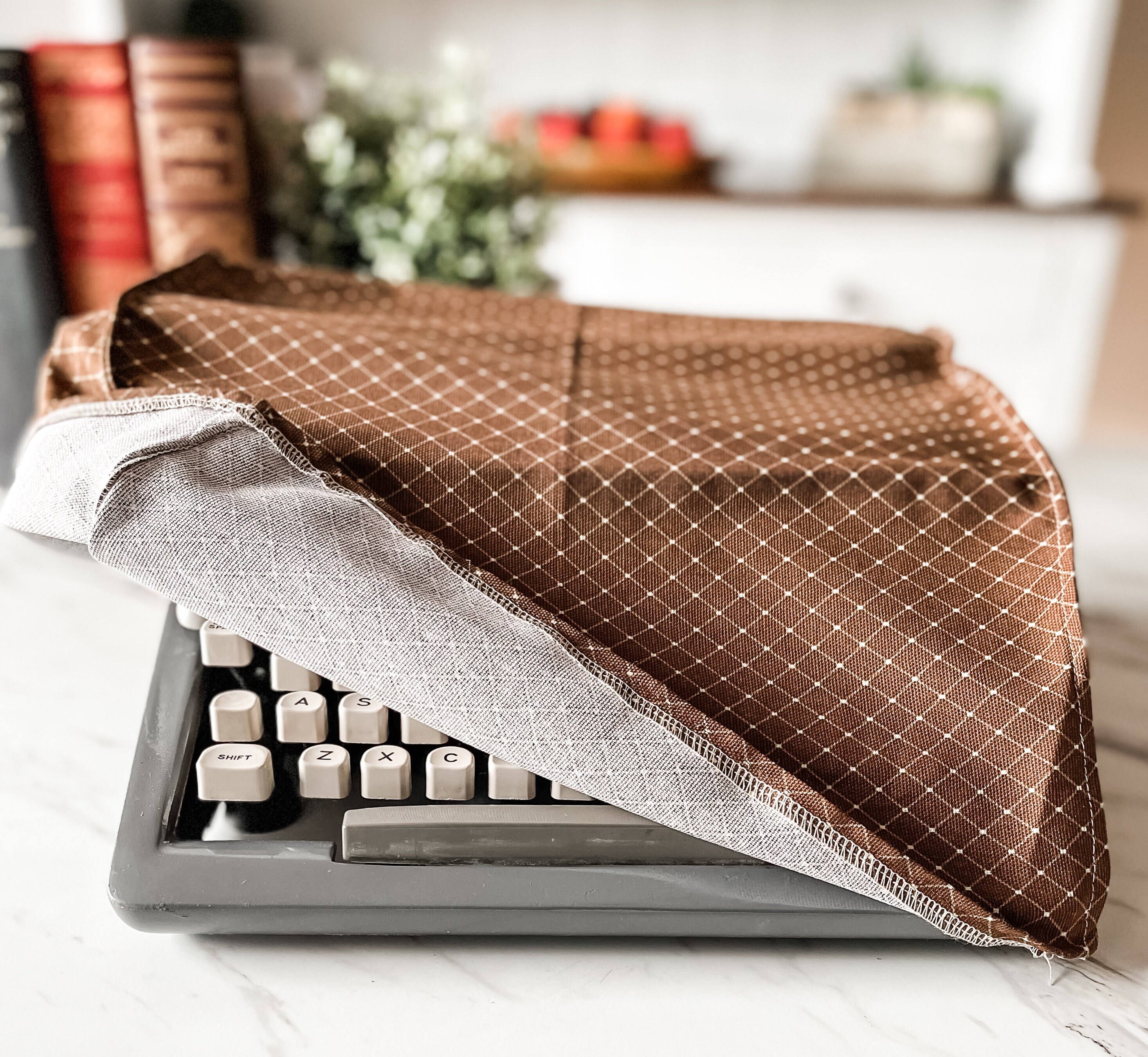 Portable Vintage Typewriter Cover Brown fabric with a Etsy