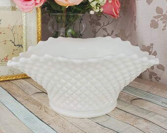 Westmoreland Glass English Hobnail oval milk glass bowl, milkglass