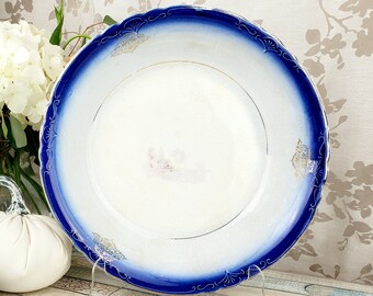 Antique Blue Willow Divided Plate Set: Moriyama Japan Transferware