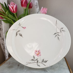 Universal Potteries Ballerina Rose pattern platter, floral tray, 1950s, midcentury floral pattern, charcuterie tray, ceramic china pottery