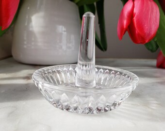 vintage ring dish proposal gift crystal ring dish engagement gift anniversary gift Elegant cut glass ring holder