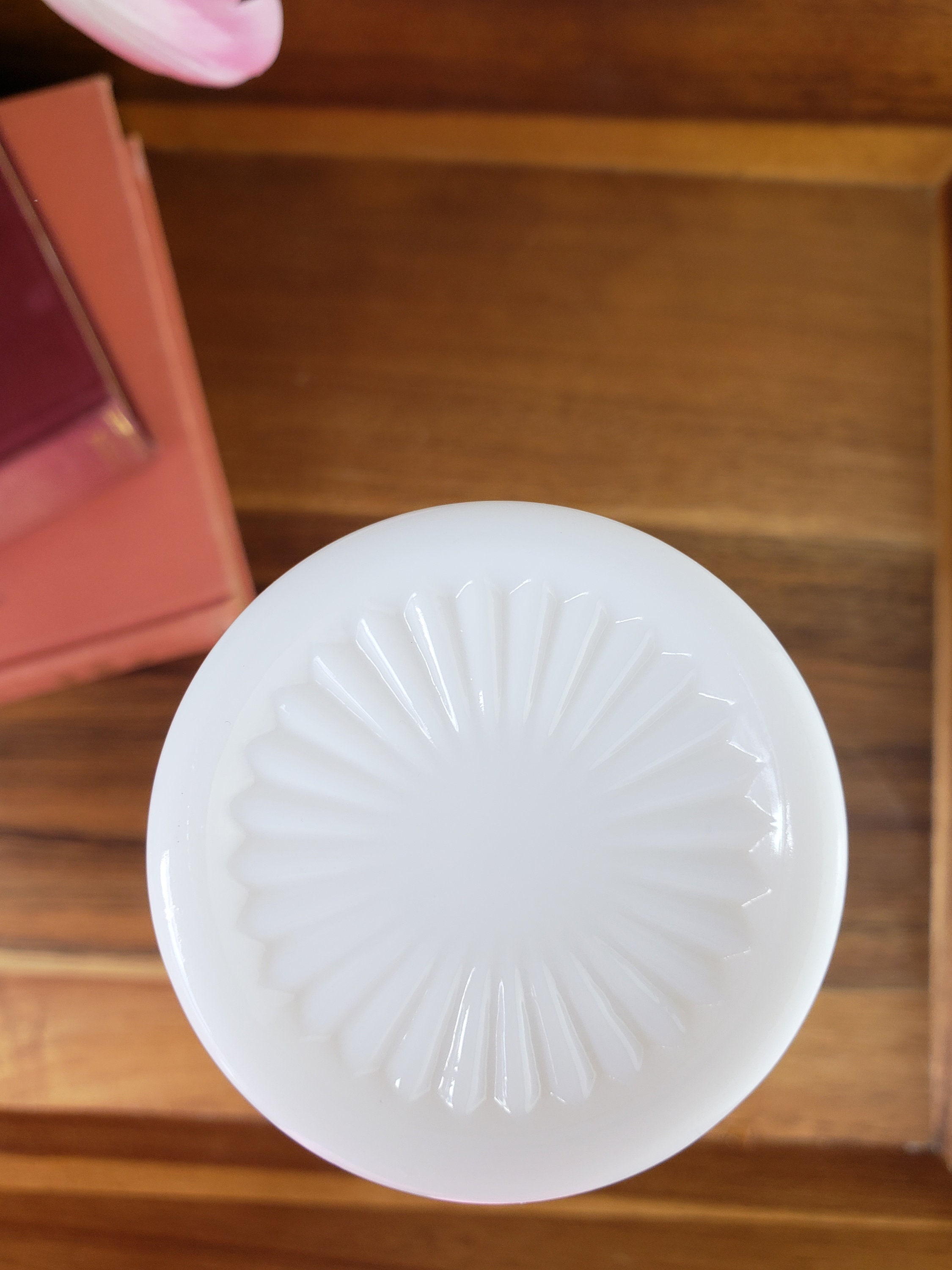 Lovely Tall Milk Glass Vase With Starburst Pattern Milkglass Etsy