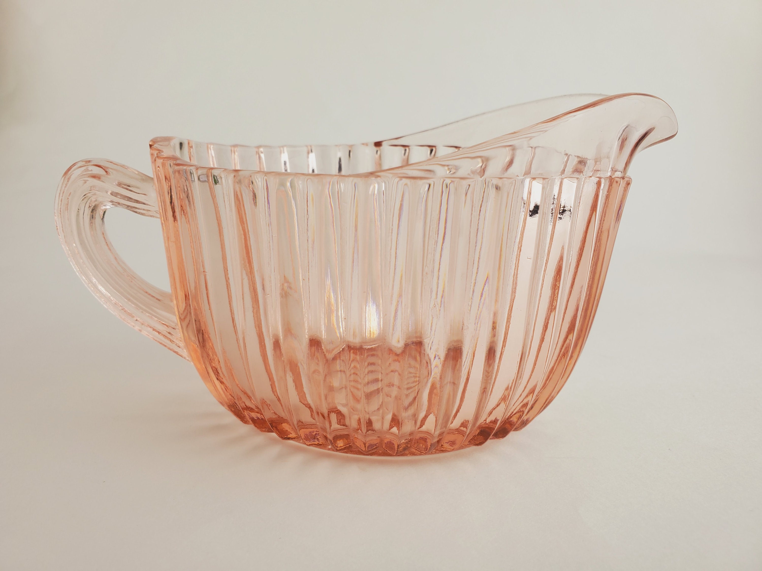 Hocking Glass Queen Mary pattern pink depression glass sugar Etsy