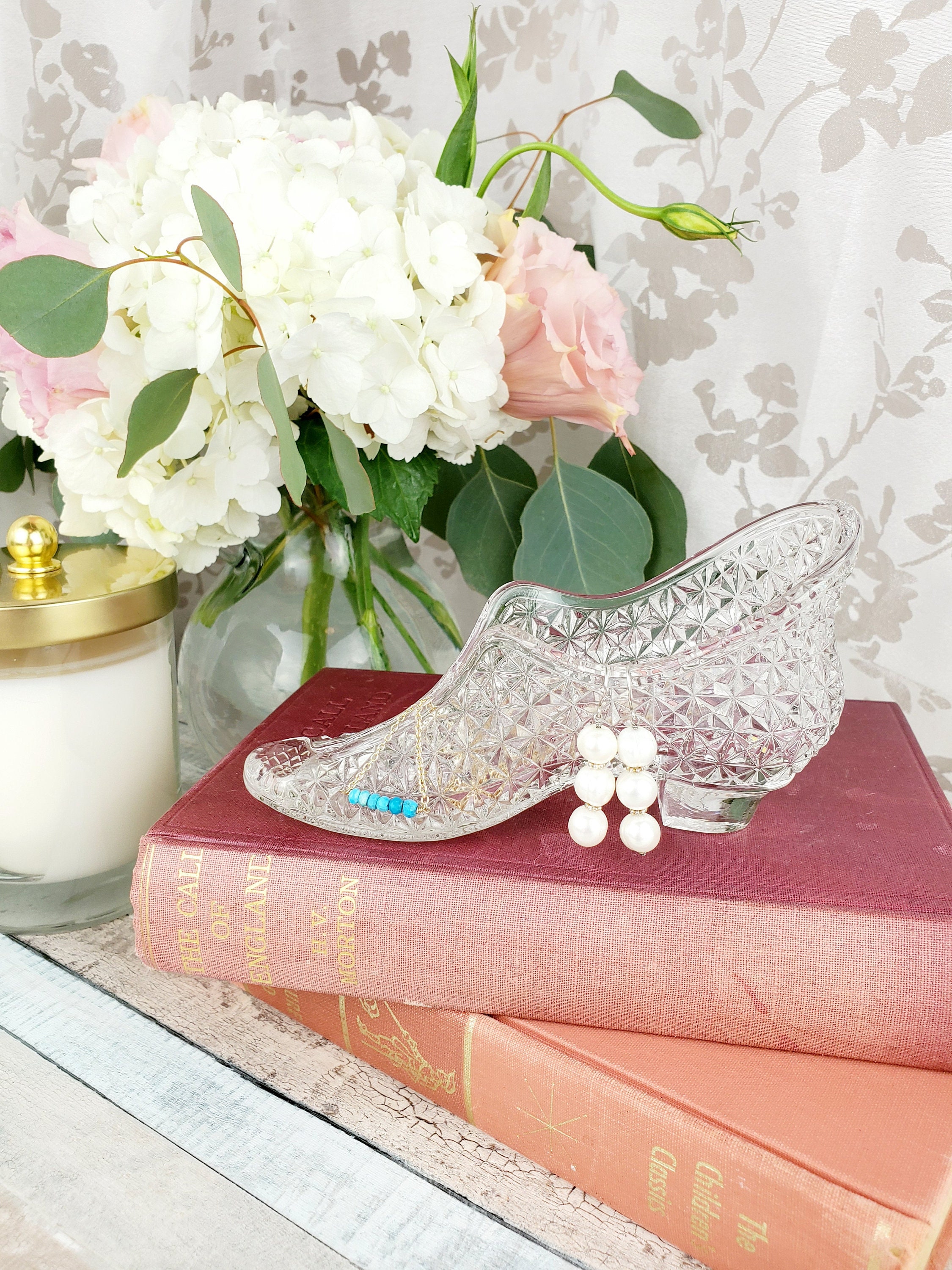 Elegant Cinderella Glass Slipper Ring Holder Jewelry Storage Etsy