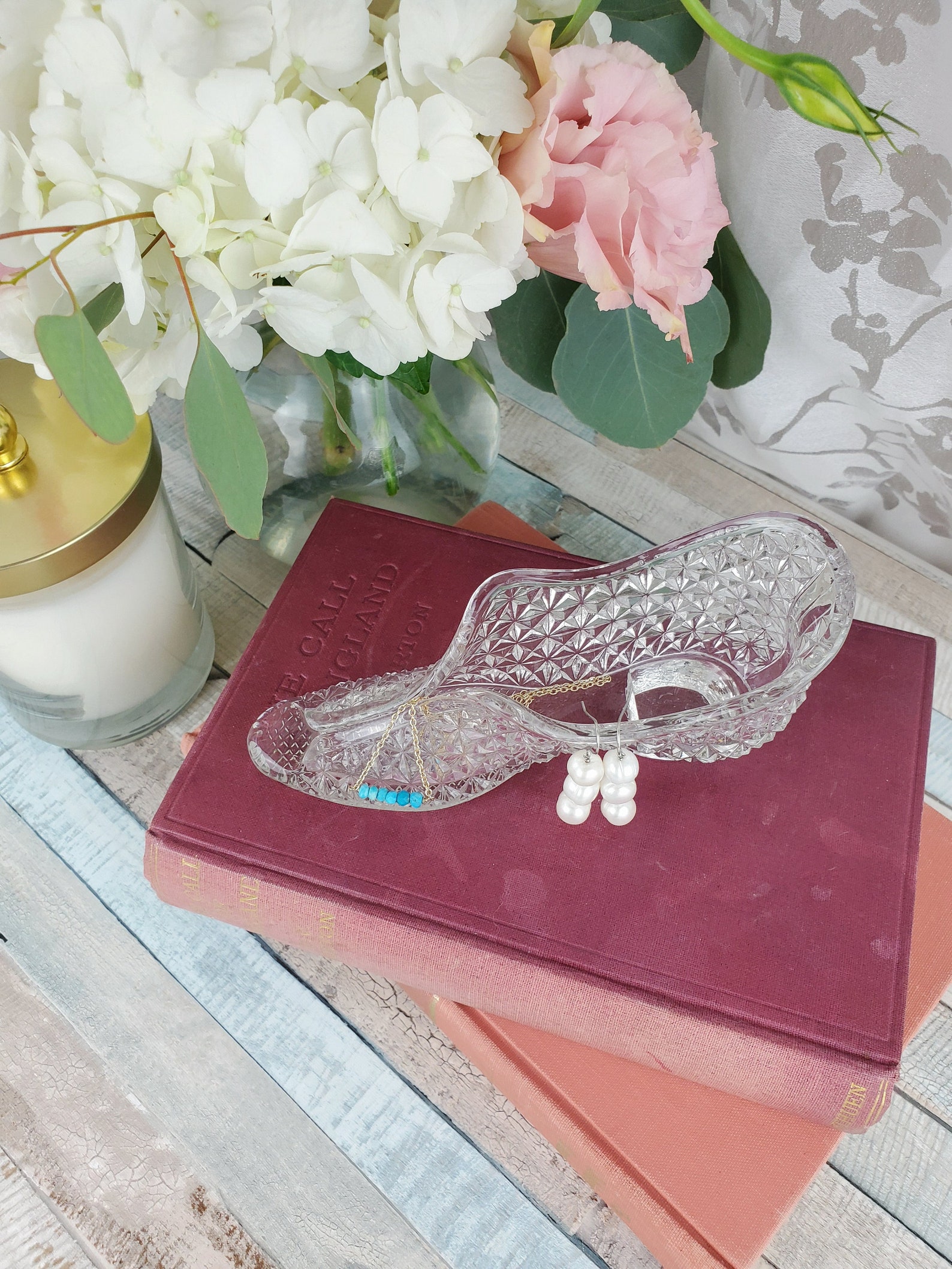 Elegant Cinderella Glass Slipper Ring Holder Jewelry Storage Etsy