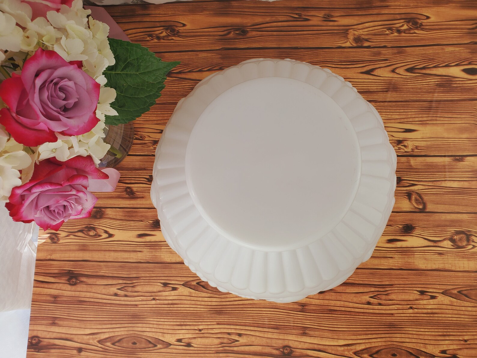 LARGE Vintage Milk Glass Punch Bowl Milkglass Punch Bowl With Etsy