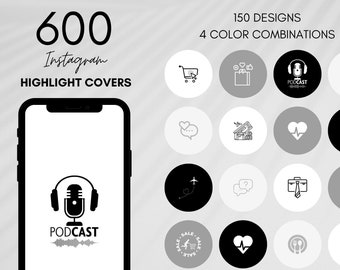 Instagram Highlight Covers - Instagram Story Icons - Instagram Covers - Instagram Marketing - Black, White and Grey