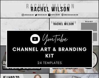 YouTube Channel Art Branding Kit | Canva Templates (Digital Download)