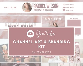 YouTube Channel Art Branding Kit | Canva Templates (Digital Download)