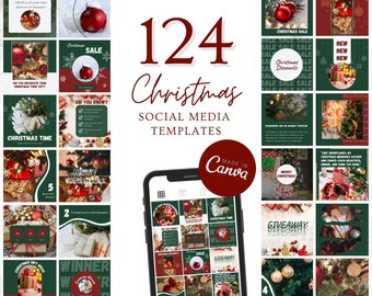 Christmas Social Media Templates – Canva Design (Digital Download)