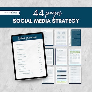 Social Media Strategy Template Canva Template Business Template