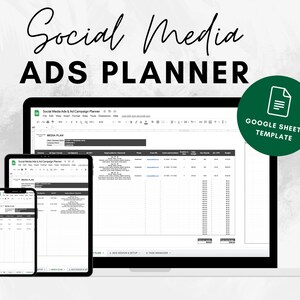 Social Media Ads Planner | Google Sheets Template (Digital Download)