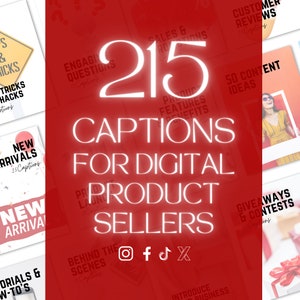 215 Captions for Digital Product Sellers, Instagram Caption Templates, Social Media Captions, Entrepreneur Templates