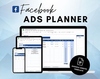 FACEBOOK ADS PLANNER - Social Media Marketing Planner - Social Media Ads and Advertising Campaigns - Instant Access - Edit and Customize