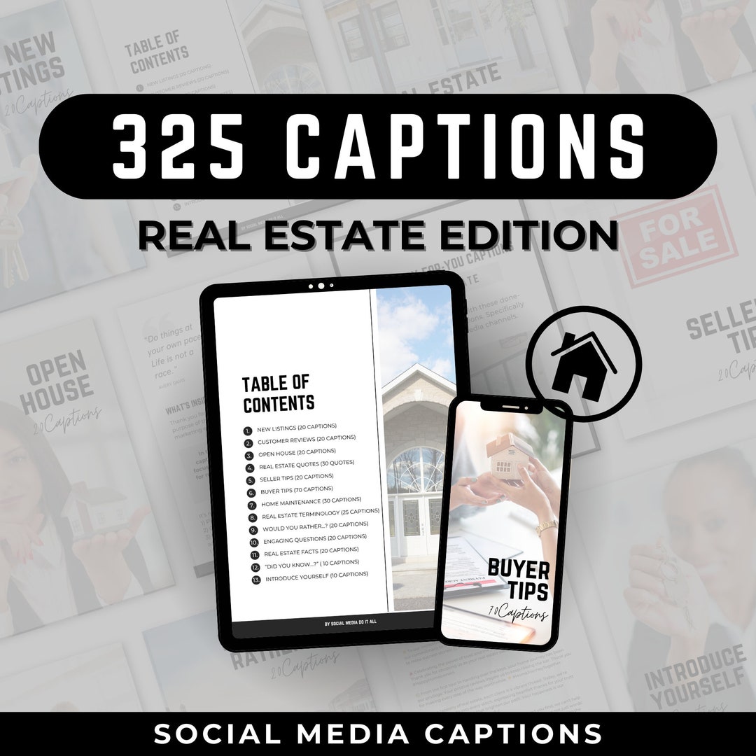 Real Estate Captions Instagram Caption Templates Social Etsy