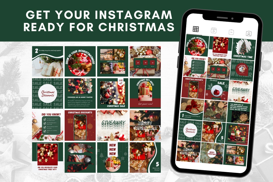 31 CHRISTMAS Social Media Posts Canva Templates Social Etsy