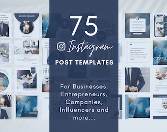 75 plantillas para publicaciones de Instagram para empresas - Diseños editables en Canva (Descarga digital)
