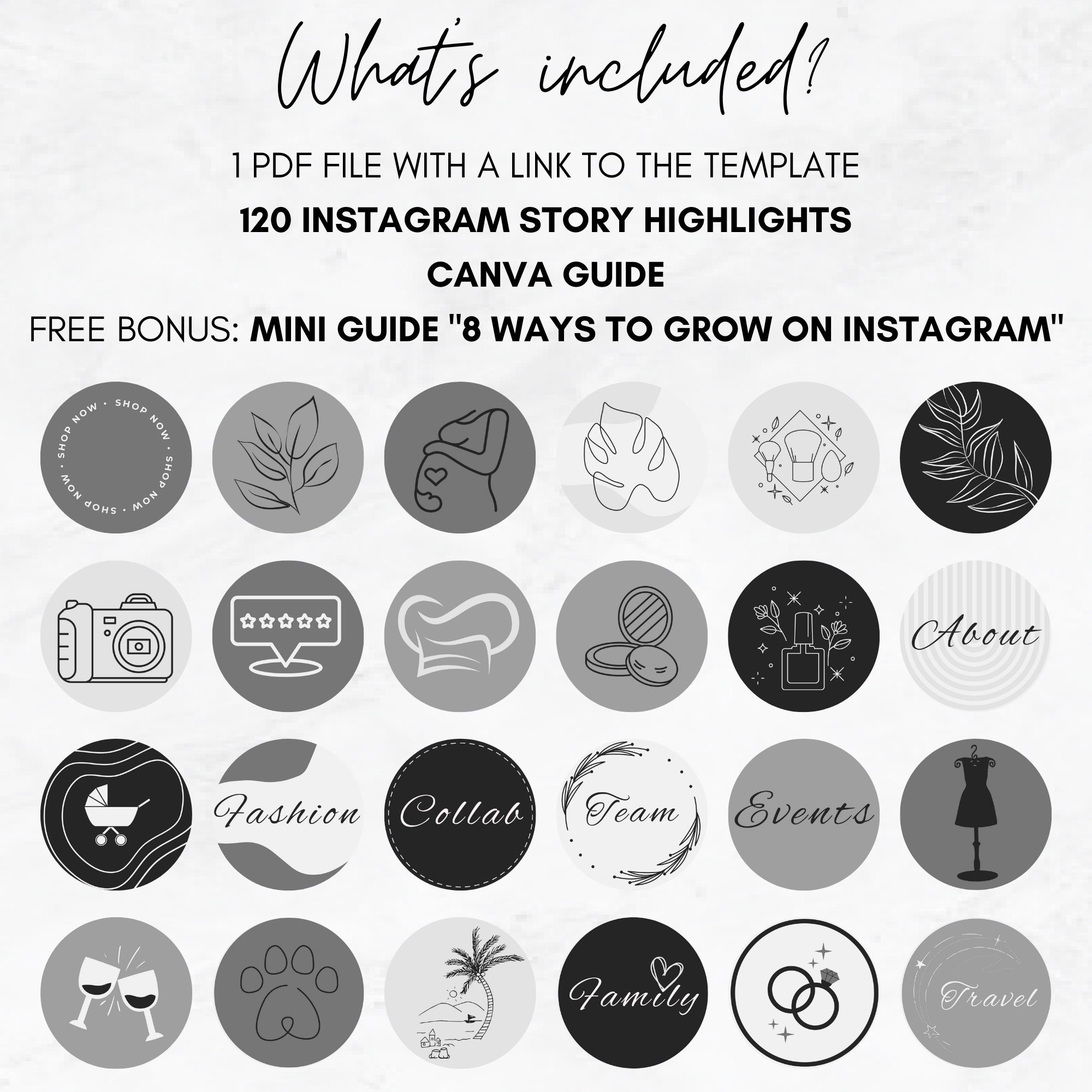 120 Instagram Story Highlights Branding Instagram - Etsy