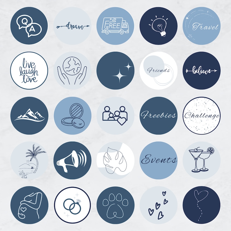 Instagram Story Highlight Covers Blue