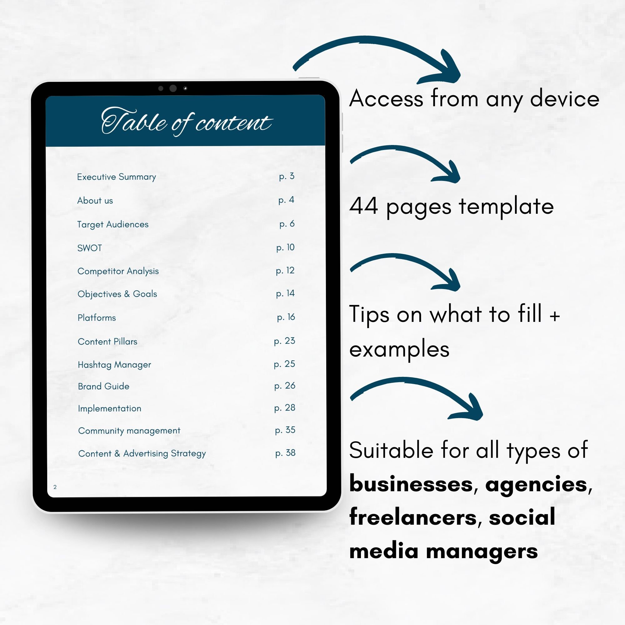Social Media Strategy Template Canva Template Business Etsy