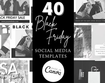 Black Freitag Social Media Templates - Canva Design (Digitaler Download)