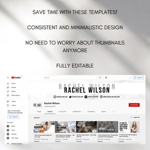 YouTube Channel Art Branding Kit - YouTube Marketing - Intro, Endscreen, Thumbnails, Banners - Canva Templates