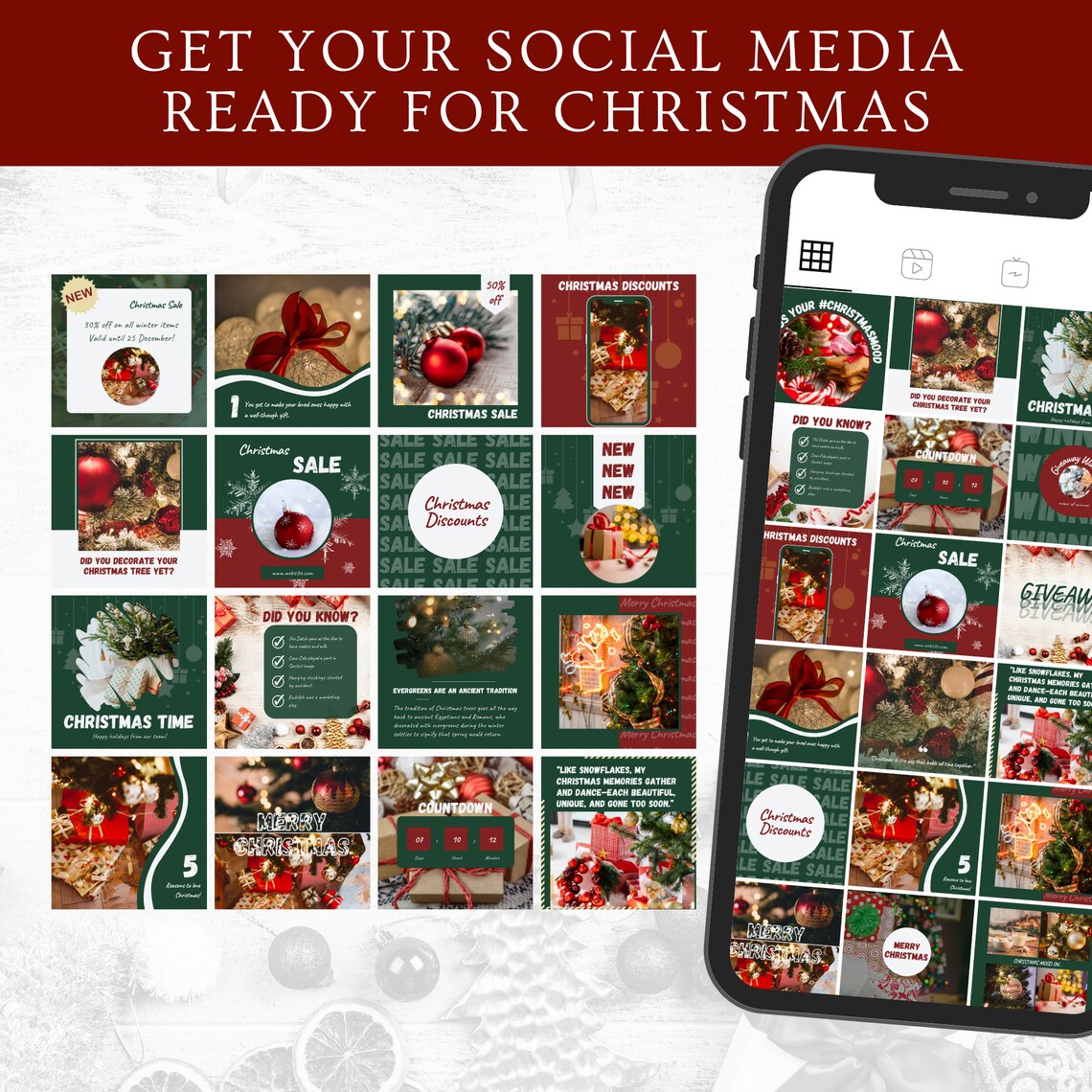124 Christmas Social Media Posts Canva Templates Social Media Design