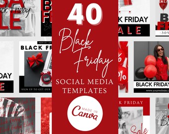 Black Freitag Social Media Vorlagen - Canva Designs (PDF)
