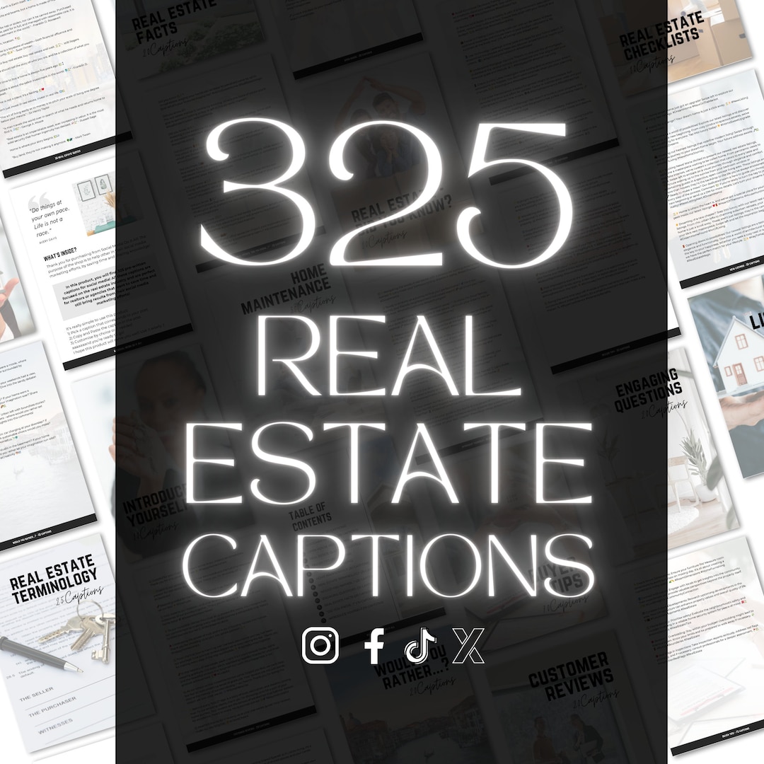 Real Estate Captions Instagram Caption Templates Social Etsy