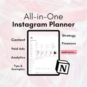 Notion Template Instagram Content Planner, Notion Social Media Planner, Social Media Content Calendar, Digital Content Creator Template