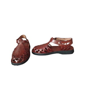 Stylish Women Gladiator Sandals, Fisherman Sandals Natural Brown Leather Barefoot Sandal handmade with buckles, Genuine Leather Summer Shoes image 6