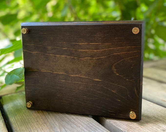 Handmade Dark Wood Flower Press Kit: Brass Knobs, Plant Preservation