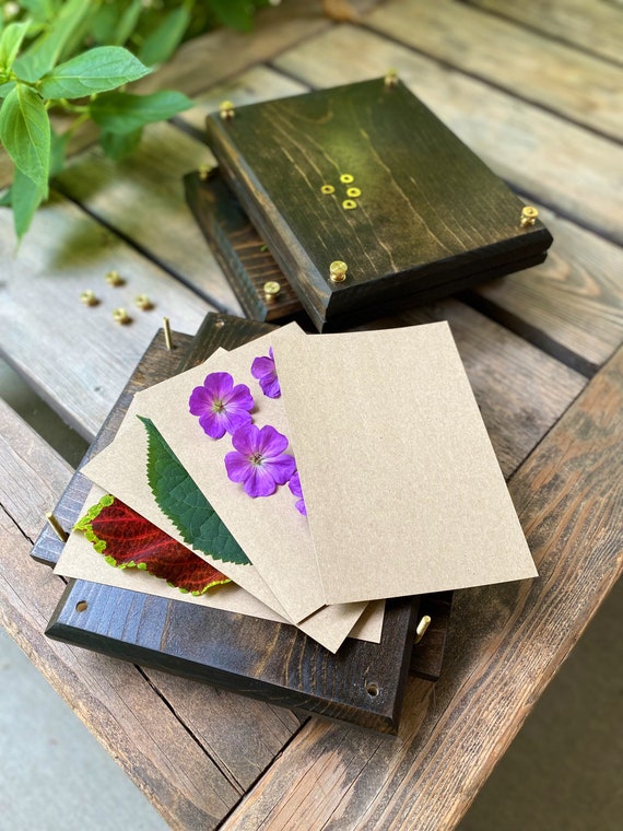 Wooden Flower Press Kit with Herbarium Journal, Flower Pressing Kit for Adults and Kids, Pressed Flower Kit, Plant Press, Flower Press Book, Flower