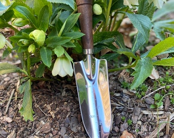 Handcrafted Depth Gauge Stainless Steel Garden Spade with Handmade Walnut Handle  - Durable and Elegant