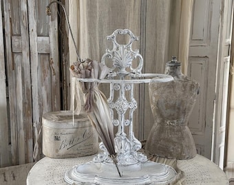 Vintage Hammered Brass Umbrella Stand With Swag Classic and