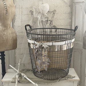 Old impressive harvest basket with decoration***