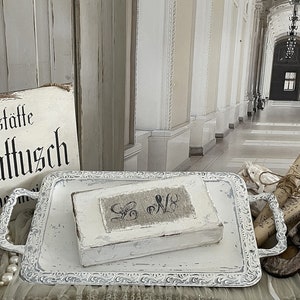 Duo Servierplatte mit alter Pappschachtel***